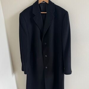 Cardinal of Canada NWOT Overcoat Size 42L US Solid Black 100% Wool